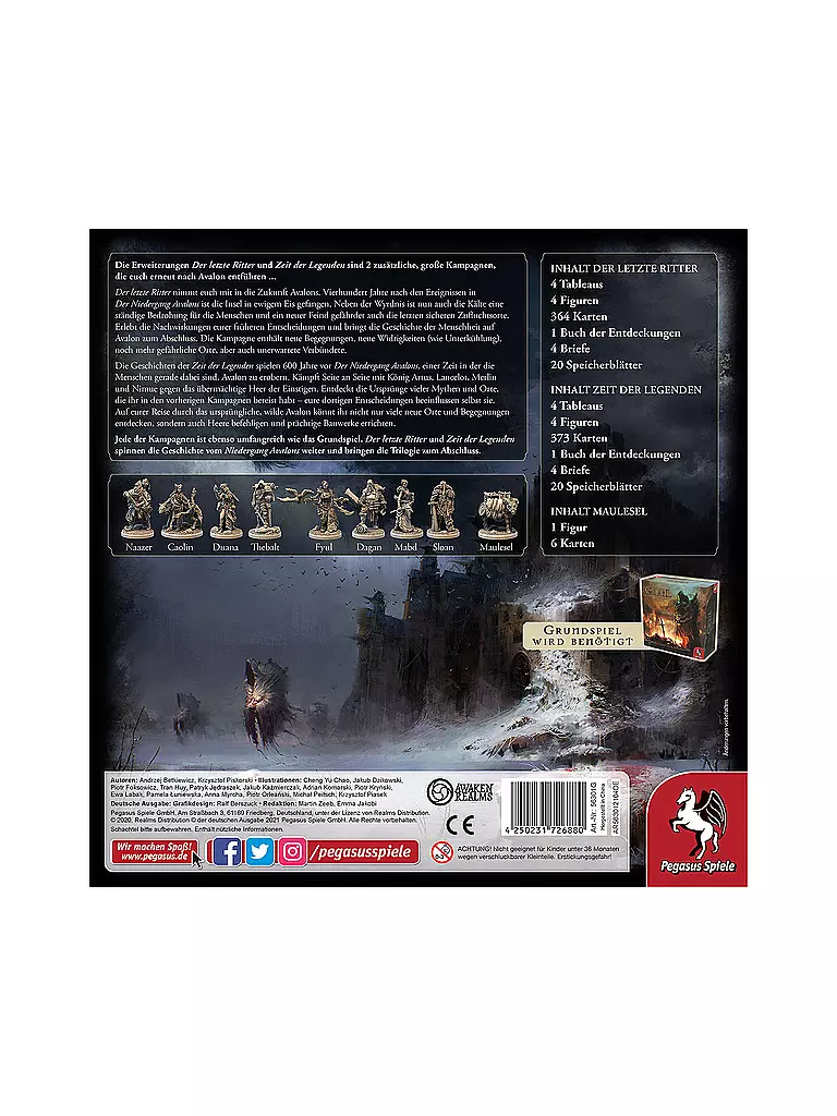 PEGASUS | Brettspiel - Tainted Grail - Der letzte Ritter + Zeit der Legenden Erweiterung | keine Farbe