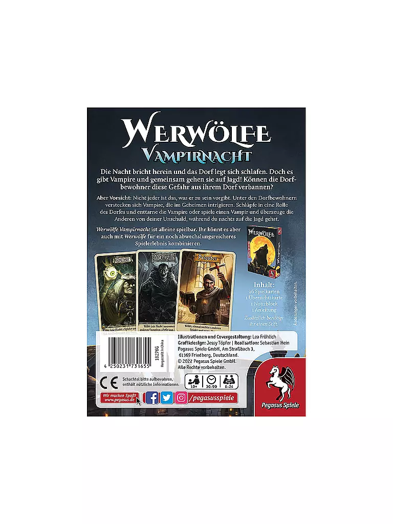 Die Werwölfe Von Düsterwald Spielleiter Text PEGASUS Brettspiel - Werwölfe - Vampirnacht keine Farbe