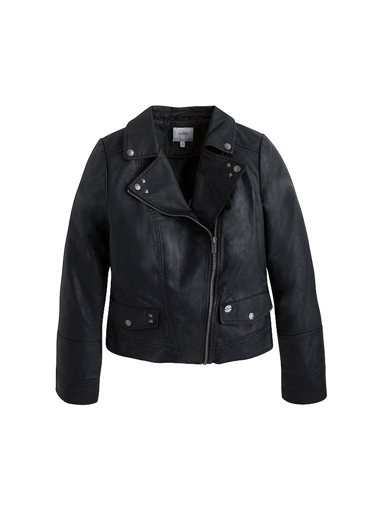 PEPE JEANS Jacke in Lederoptik schwarz | 164