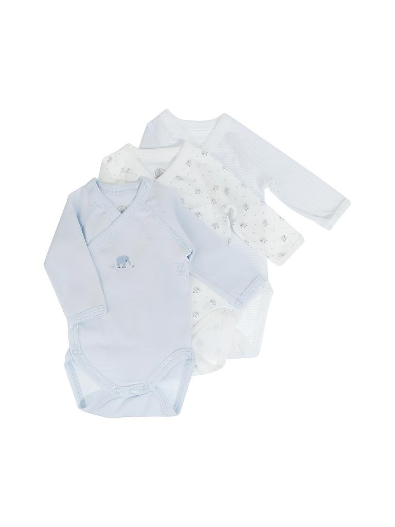 PETIT BATEAU | Baby Wickelbody 3-er Pkg. | blau