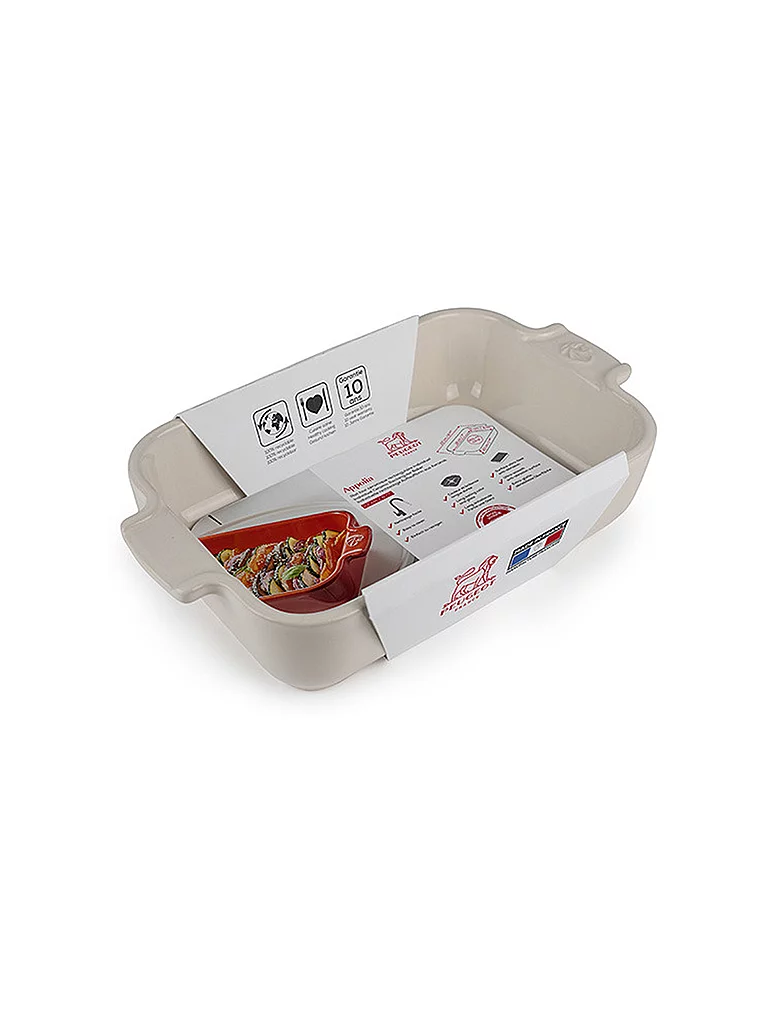 PEUGEOT Auflaufform aus Keramik Appolia rechteckig Ecru 18x12cm weiss
