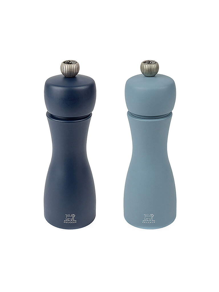PEUGEOT Pfeffer- und Salzmühle Set TAHITI LUFT 2-tlg. 15cm Buche / Hell- und Dunkelblau blau