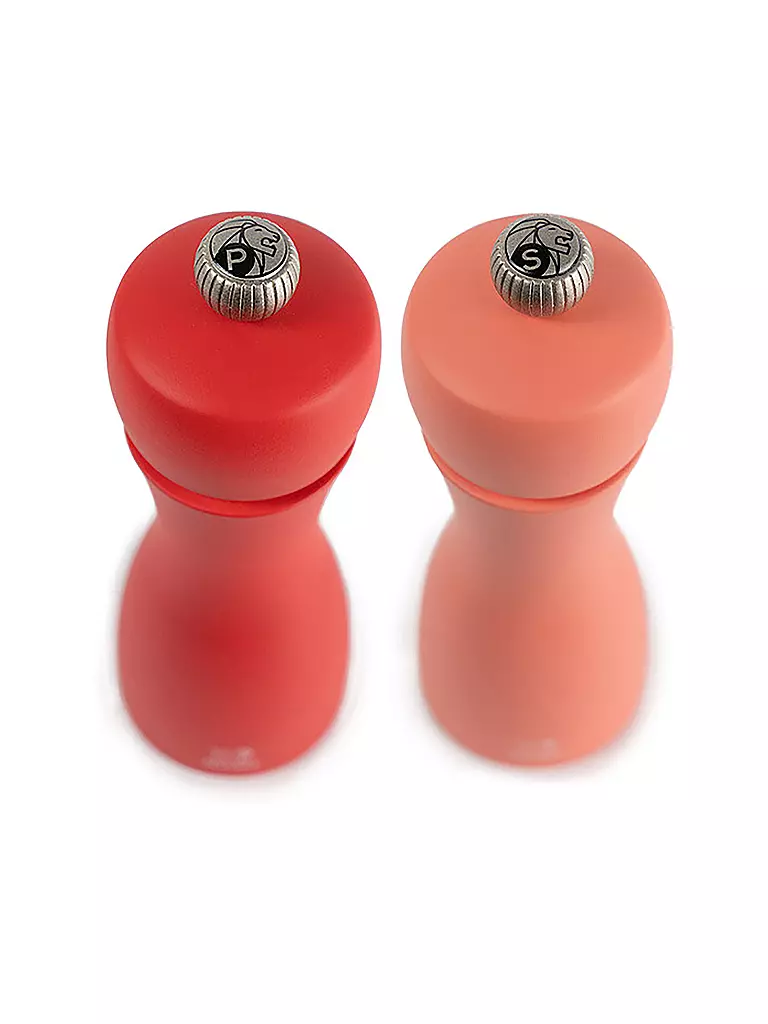 PEUGEOT | Pfeffer- und Salzmühle Set TAHITI FEUER 2-tlg. 15cm Buche / Apricot und Rot | grün