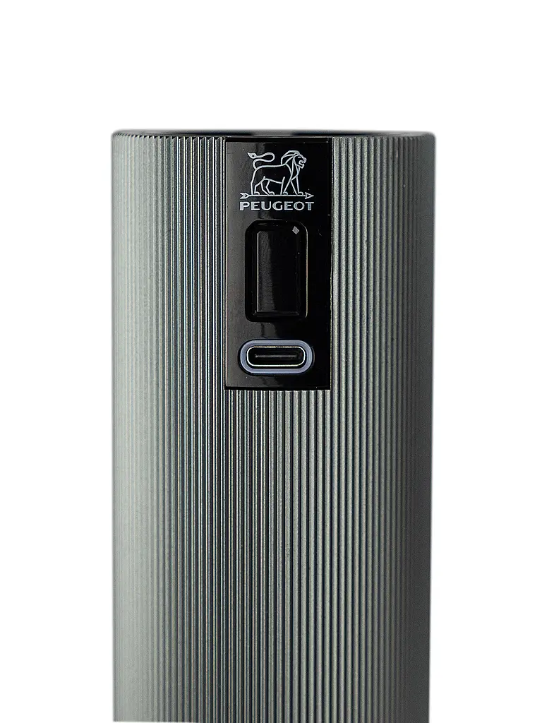 PEUGEOT | Set mit wiederaufladbaren elektrischen Salz- und Pfeffermühlen 15cm ELECTRIC-DUO NIGHT-LINE Alu/Schwarz | schwarz