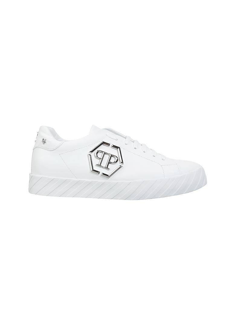 PHILIPP PLEIN | Leder-Sneaker  | weiß