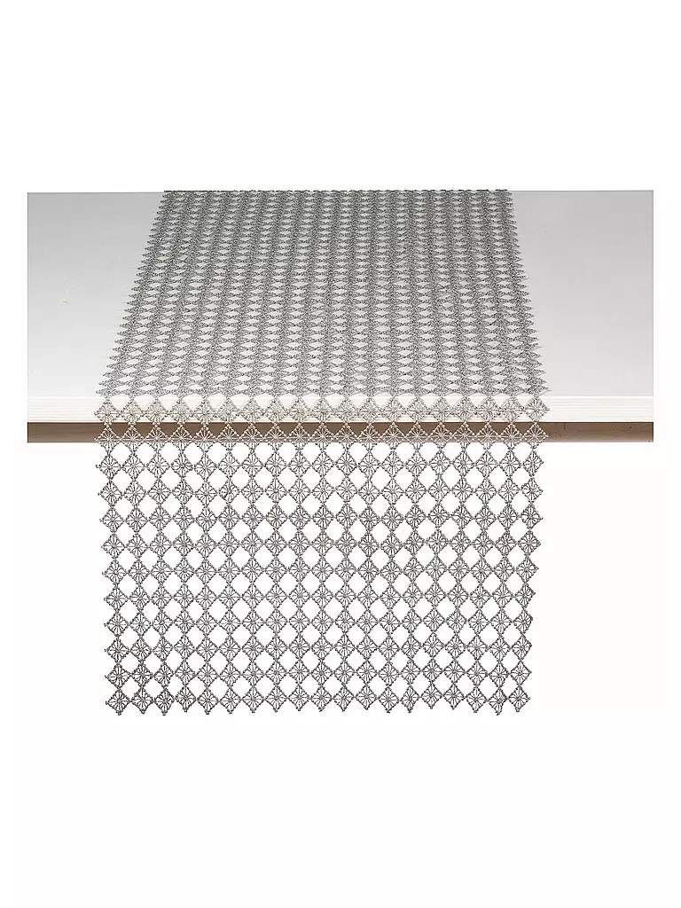 PICHLER | Spitzen Tischläufer 45x140cm Alice Platin | grau