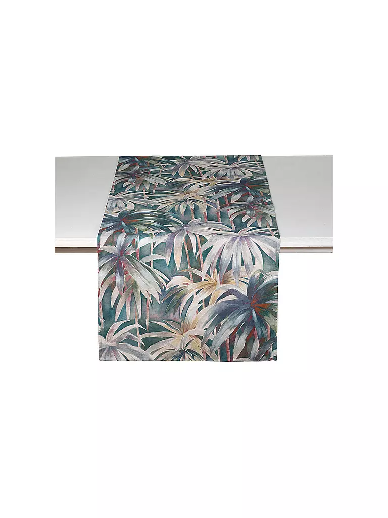 PICHLER | Tischläufer PALMS 50x150cm Lagune | petrol