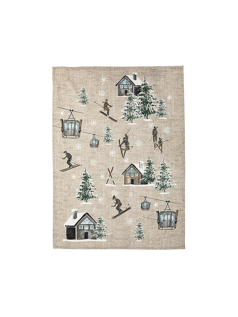 PICHLER | Weihnachts Geschirrtuch 50x70cm Slalom Pinie | dunkelgrün