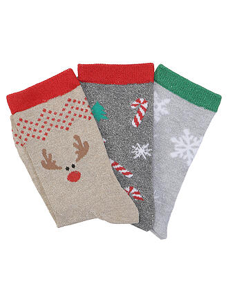 PIECES | Socken PCJINGLE 3er Pkg. Darkest Spruce/Snowflakes/Christmas 