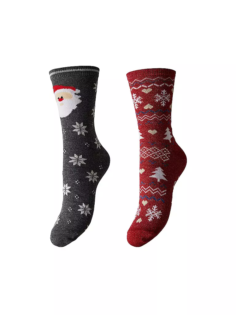 PIECES | Socken Geschenkebox 2er Pkg PCJIA medium grey melange | grau