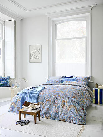 PIP STUDIO | Perkal Bettwäsche JABALI FLOWER 70x90cm / 140x200cm Blau