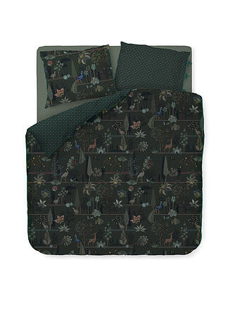 PIP STUDIO | Percal Juego de cama ALBERI 2x 70x90cm/200x200cm Verde Oscuro