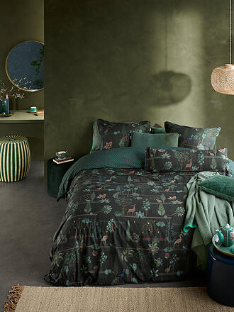 PIP STUDIO | Percal Juego de cama ALBERI 2x 70x90cm/200x200cm Verde Oscuro