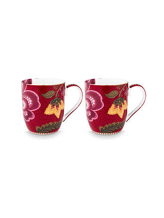 PIP STUDIO | Henkelbecher  2-tlg. BLOOMING TALES 2x145ml Fantasy Darkred