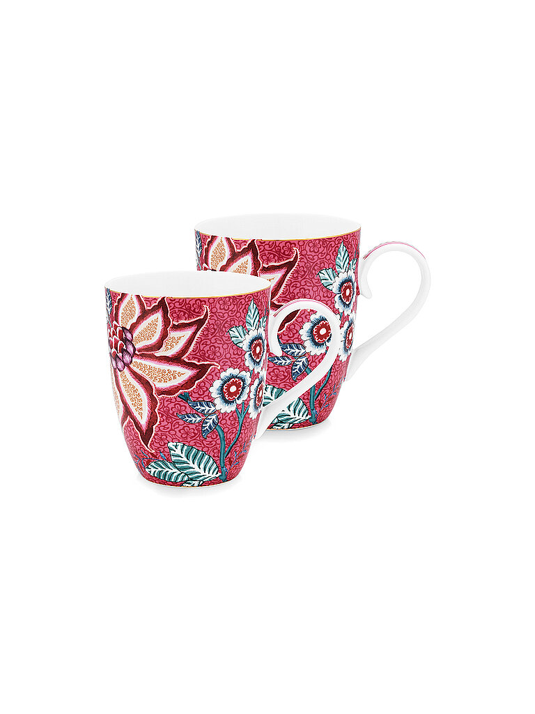 PIP STUDIO Henkelbecher2er Set Large 350ml Flower Festival Dark Pink beere – PiP Studio