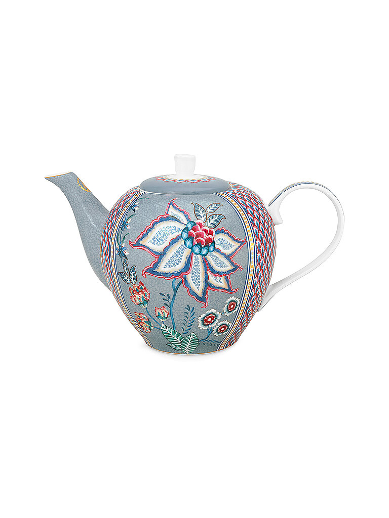 PIP STUDIO Teekanne 1,6l Large FLOWER FESTIVAL Light Blue hellblau – PiP Studio