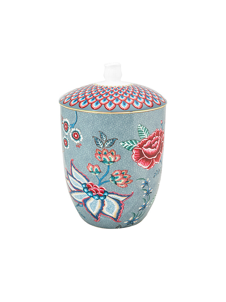 PIP STUDIO Dose mit Deckel 1,5l FLOWER FESTIVAL Light Blue hellblau – PiP Studio