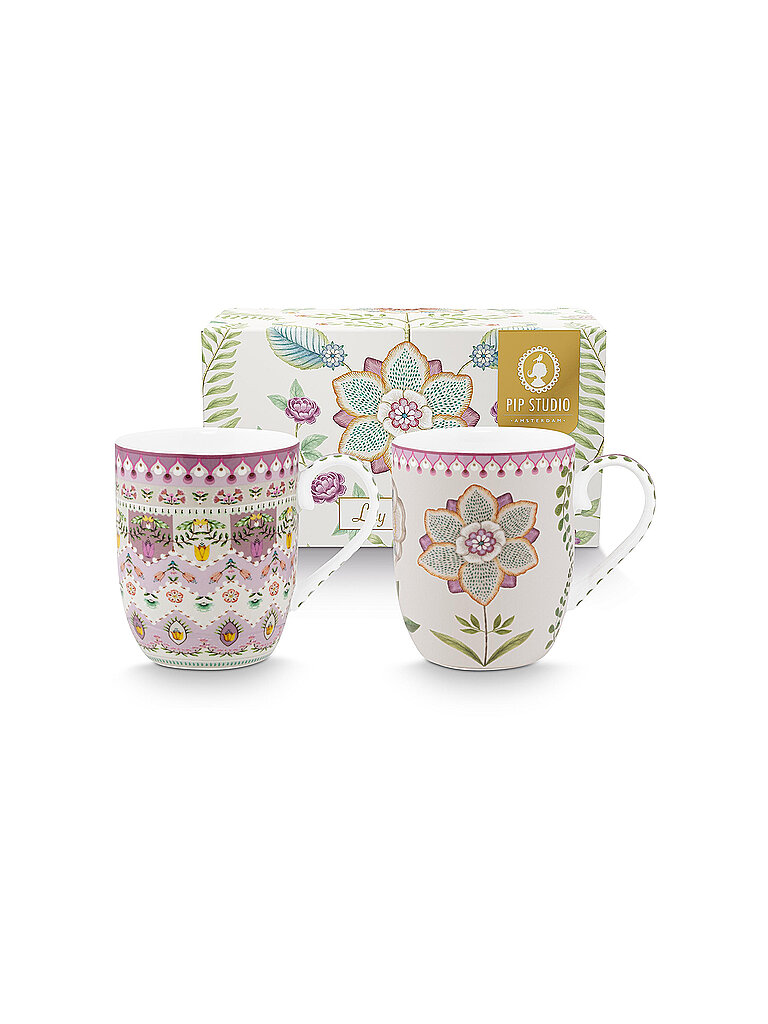 PIP STUDIO Henkelbecher 2er Set Small LILY & LOTUS 145ml  lila
