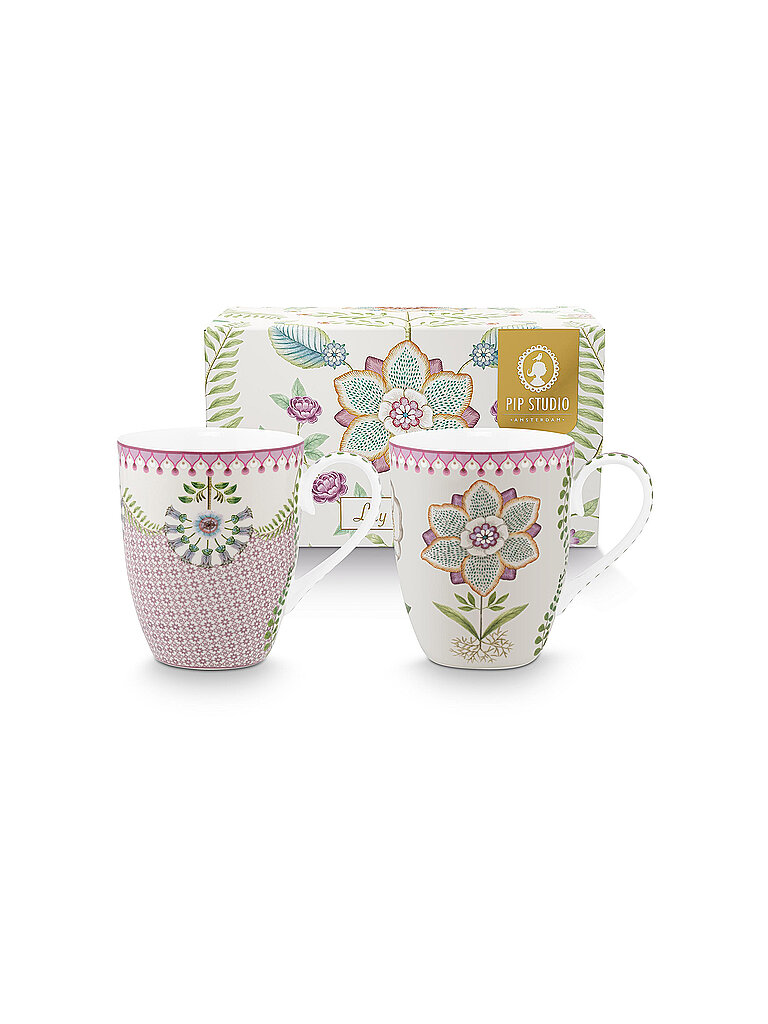PIP STUDIO Henkelbecher 2er Set Large LILY & LOTUS 350ml lila
