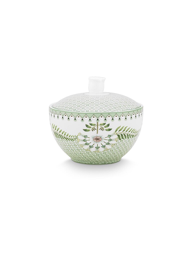 PIP STUDIO Zuckerdose 300ml LILY & LOTUS Tiles Light Gr. hellgrün