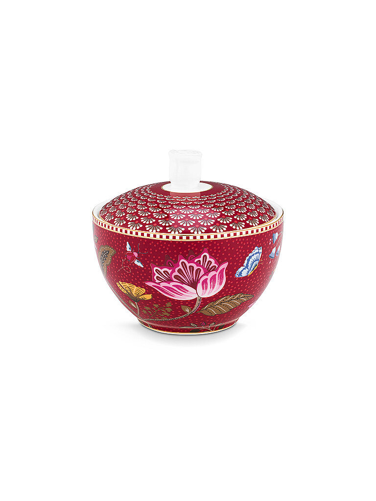 PIP STUDIO Zuckerdose BLOOMING TALES 300ml Fantasy Darkred dunkelrot