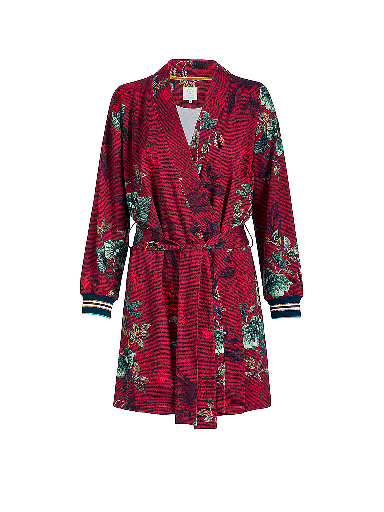 PIP STUDIO Morgenmantel - Kimono Ninny Leafy Stitch rot | L