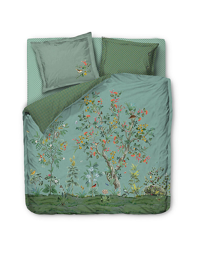 PIP STUDIO Perkal Bettwäsche Wild and Tree 2x 70x90cm / 200x200cm blau