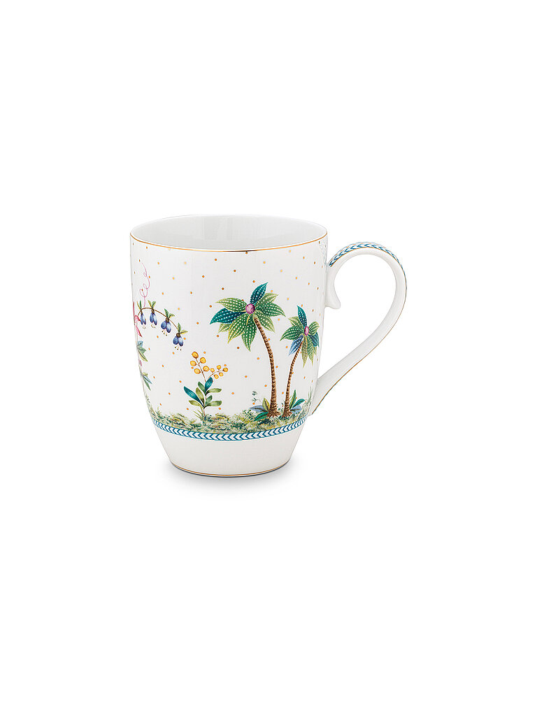 PIP STUDIO Henkelbecher L 350ml  Jolie Dots Gold weiß