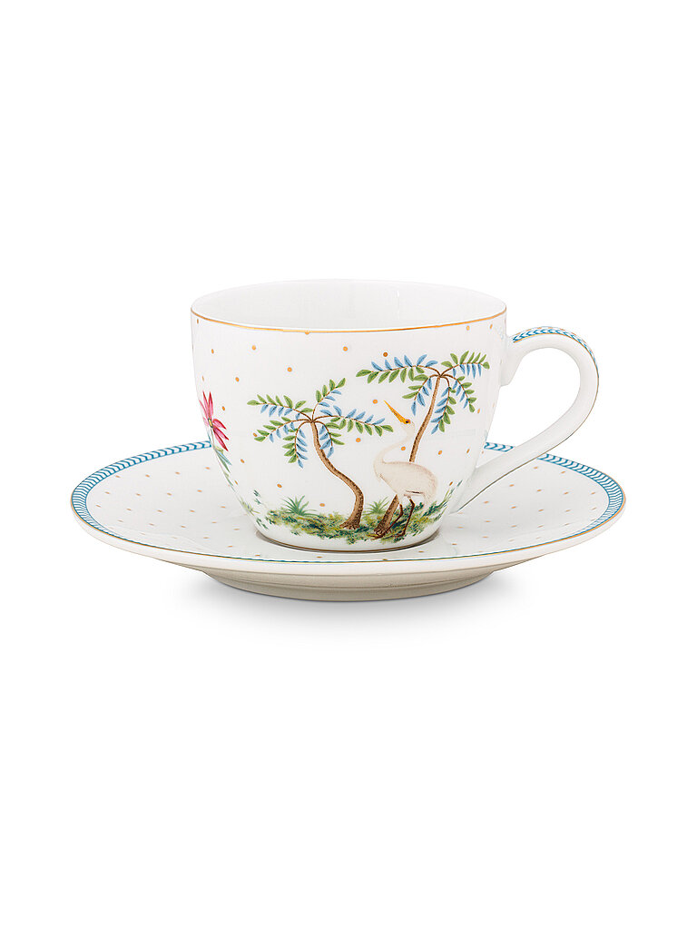 PIP STUDIO Espressotasse mit Untertasse 120ml Jolie Dots Gold weiß