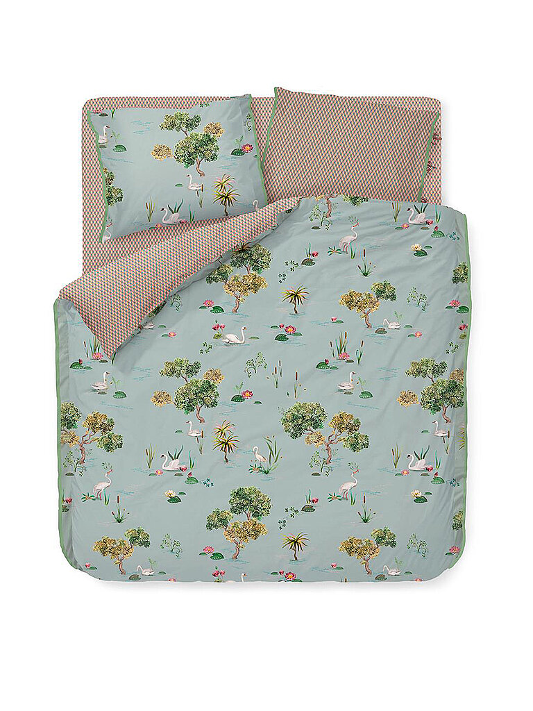 PIP STUDIO Perkal Bettwäsche Little Swan 2x 70x90cm / 200x200cm Grau grau
