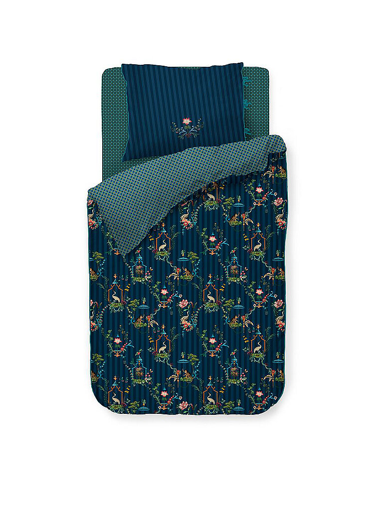 PIP STUDIO Perkal Bettwäsche Singerie 70x90cm / 140x200cm Dunkelblau blau