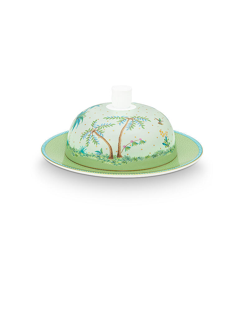 PIP STUDIO | Butterdose rund 17x8cm  | hellgrün