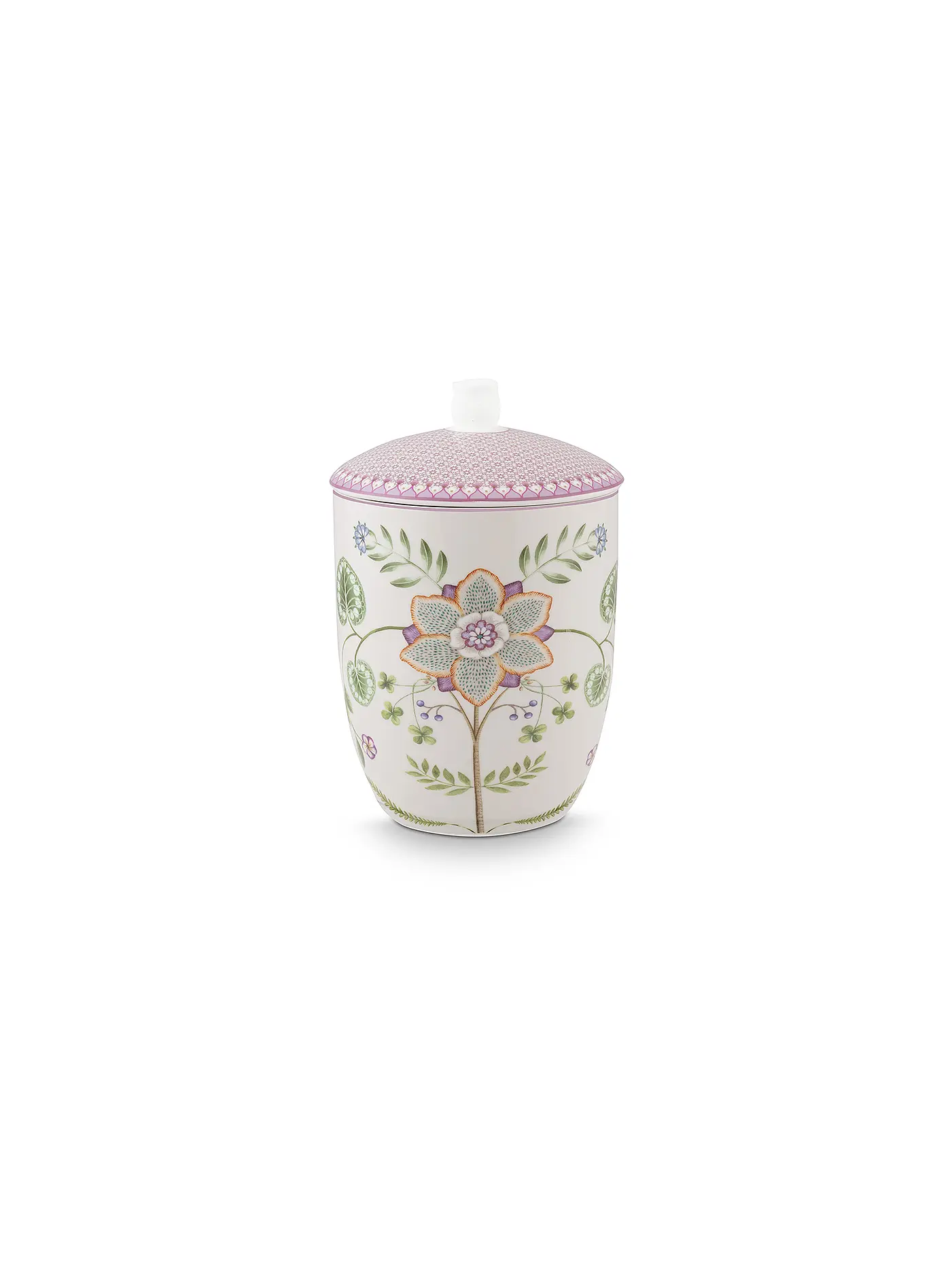 PIP STUDIO | Dose mit Deckel  LILY & LOTUS 1,5l Off White | lila