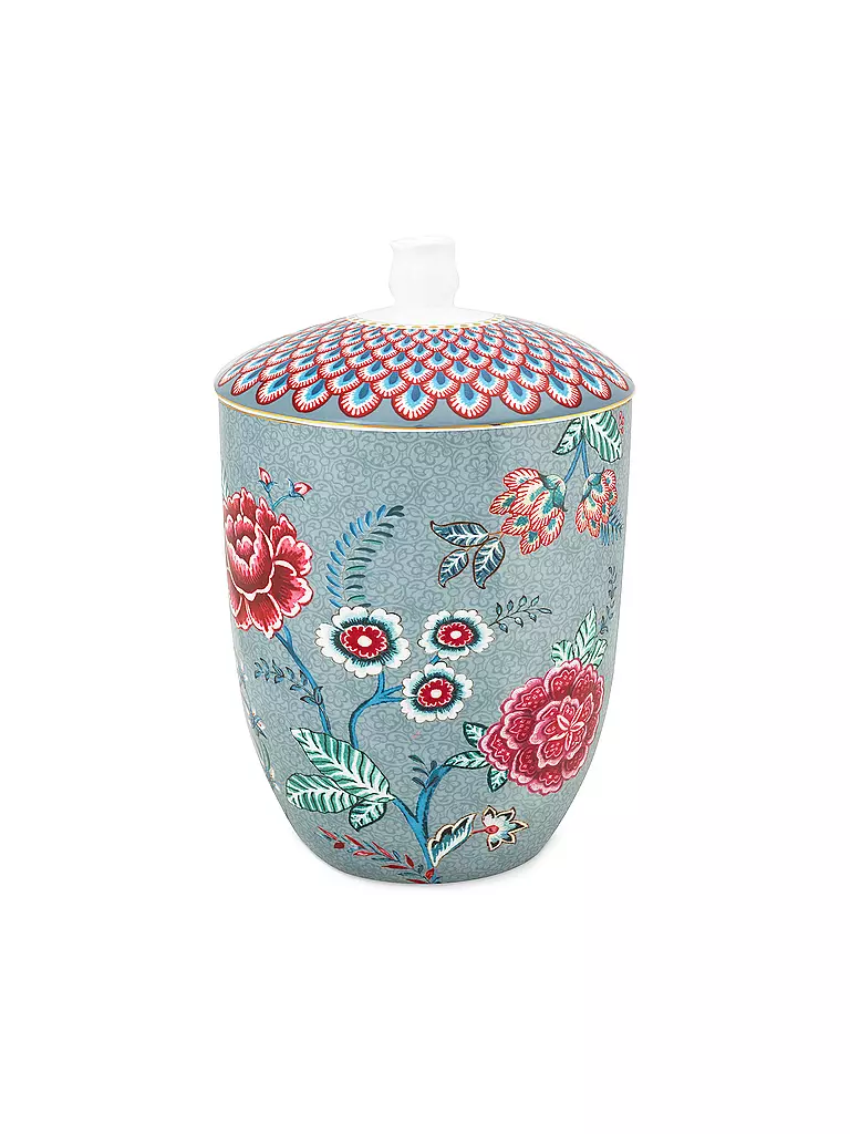 PIP STUDIO | Dose mit Deckel 1,5l FLOWER FESTIVAL Light Blue | hellblau