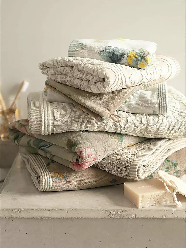 PIP STUDIO | Gästetuch LES FLEURS 30x50cm Weiss | hellbraun