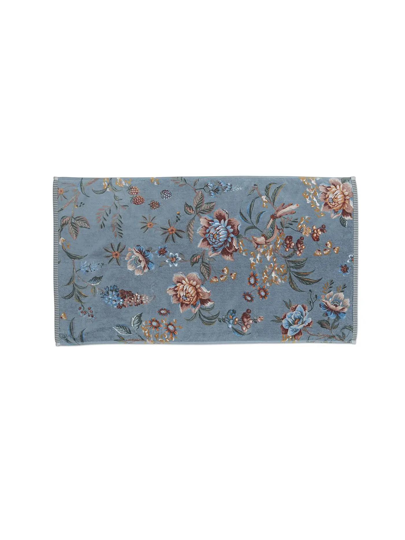 PIP STUDIO | Handtuch 55x100cm SECRET GARDEN Khaki  | hellblau
