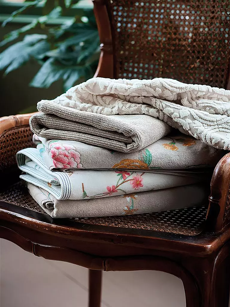 PIP STUDIO | Handtuch LES FLEURS 55x100cm Khaki | hellblau