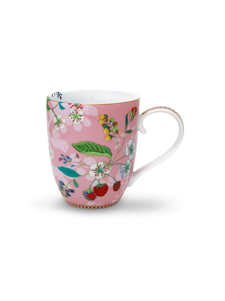 PIP STUDIO | Henkelbecher XL "Floral Hummingbirds" 450ml | rosa
