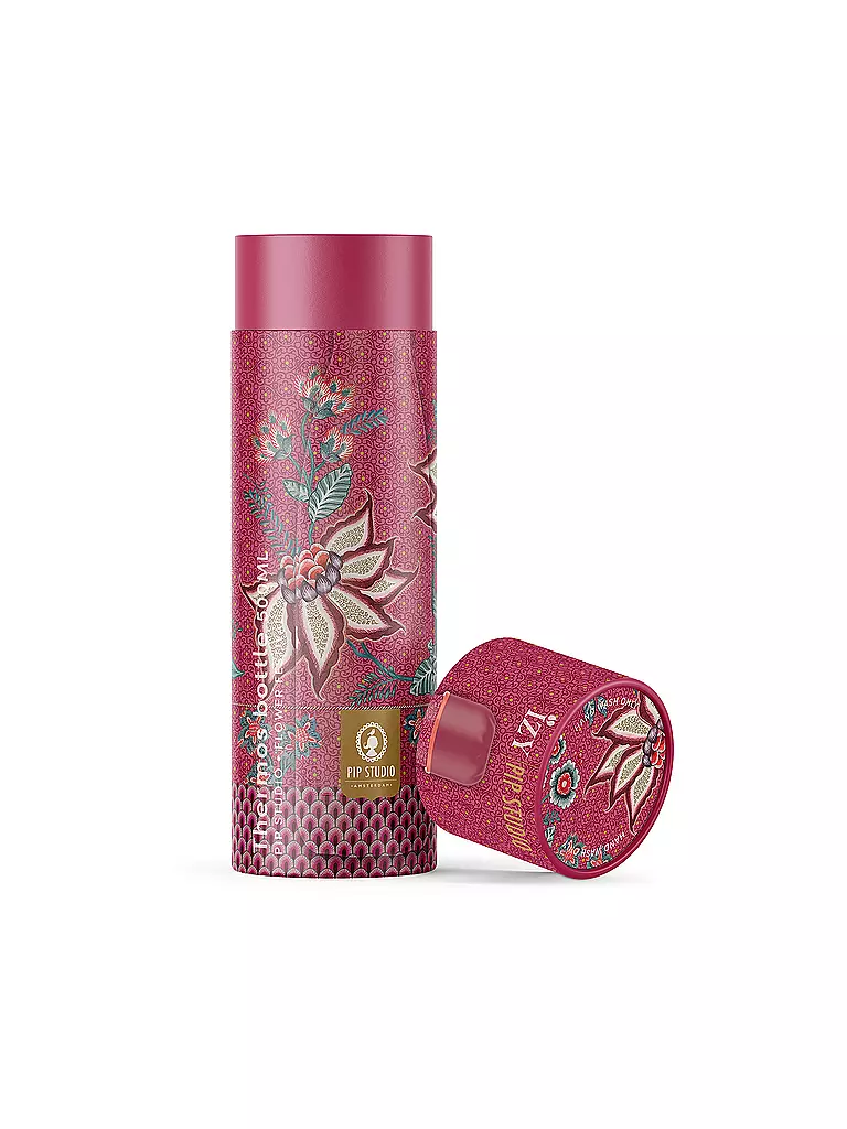 PIP STUDIO | Isolierflasche - Thermosflasche 500ml Flower Festival | dunkelrot
