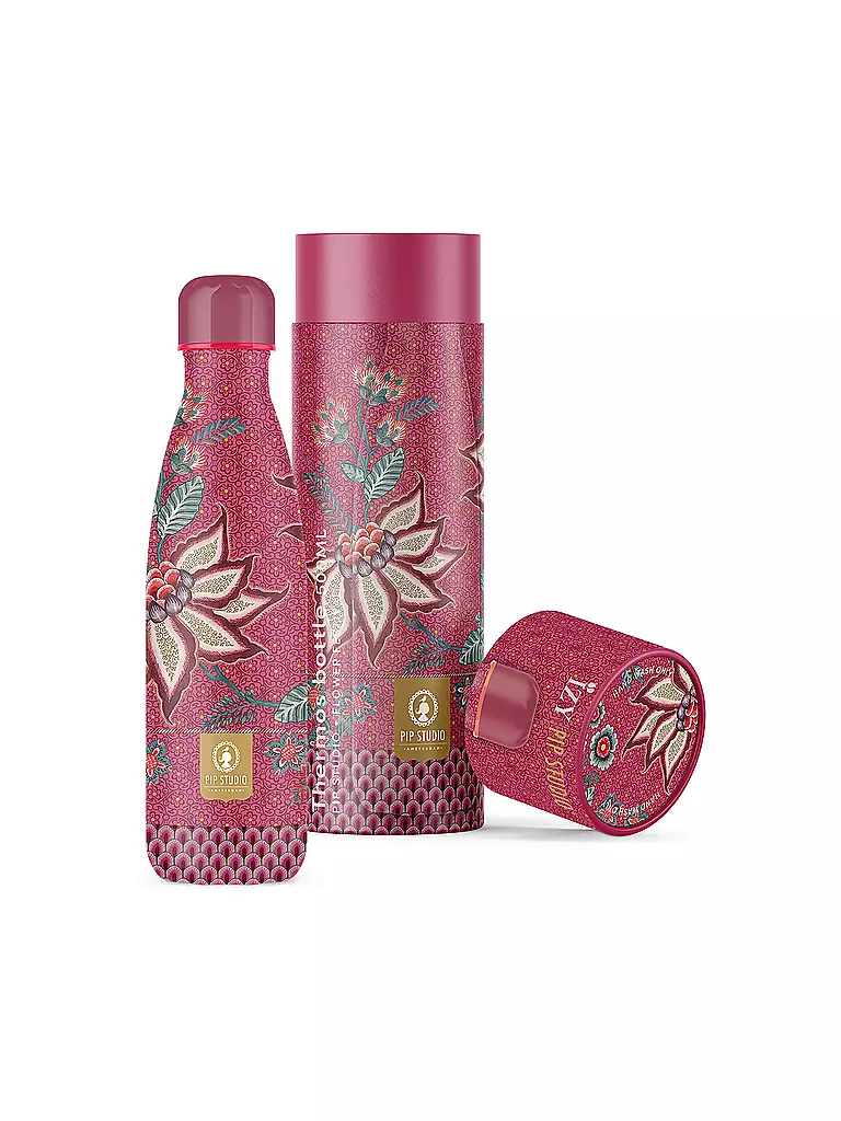 PIP STUDIO | Isolierflasche - Thermosflasche 500ml Flower Festival | dunkelrot
