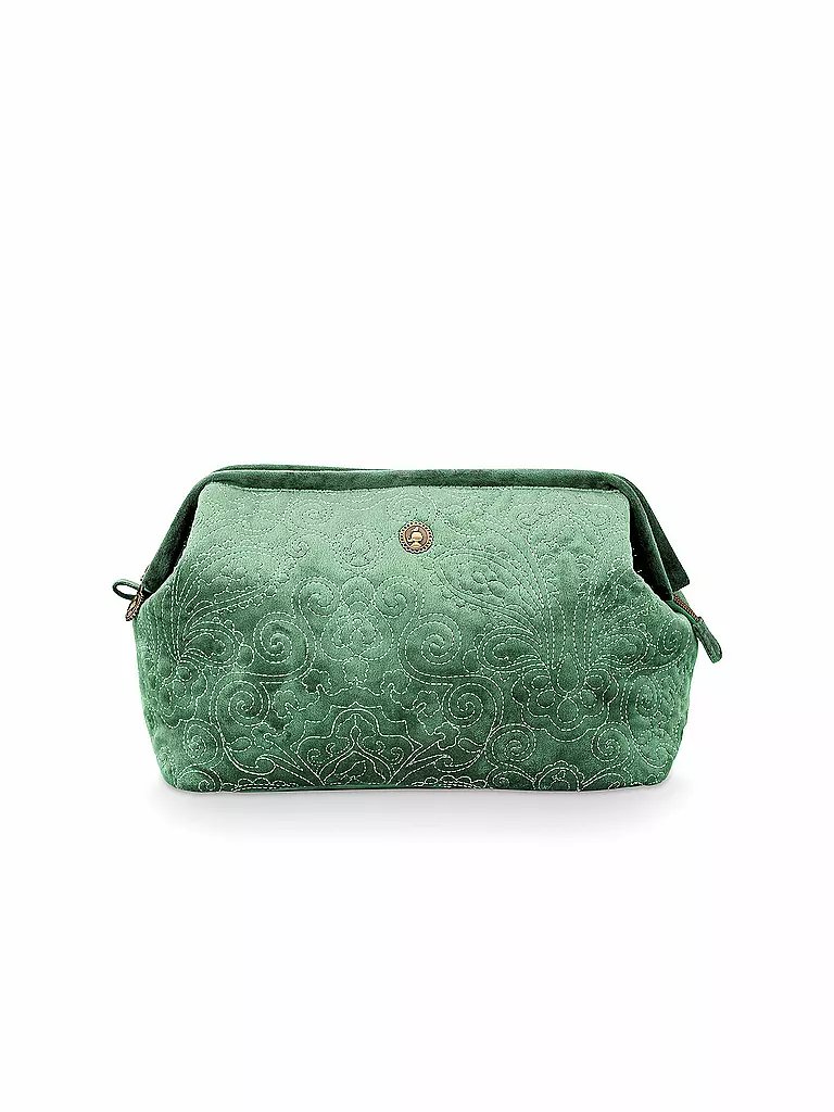 PIP STUDIO | Kosmetiktasche Velvet Quilted L 30x27cm  | petrol