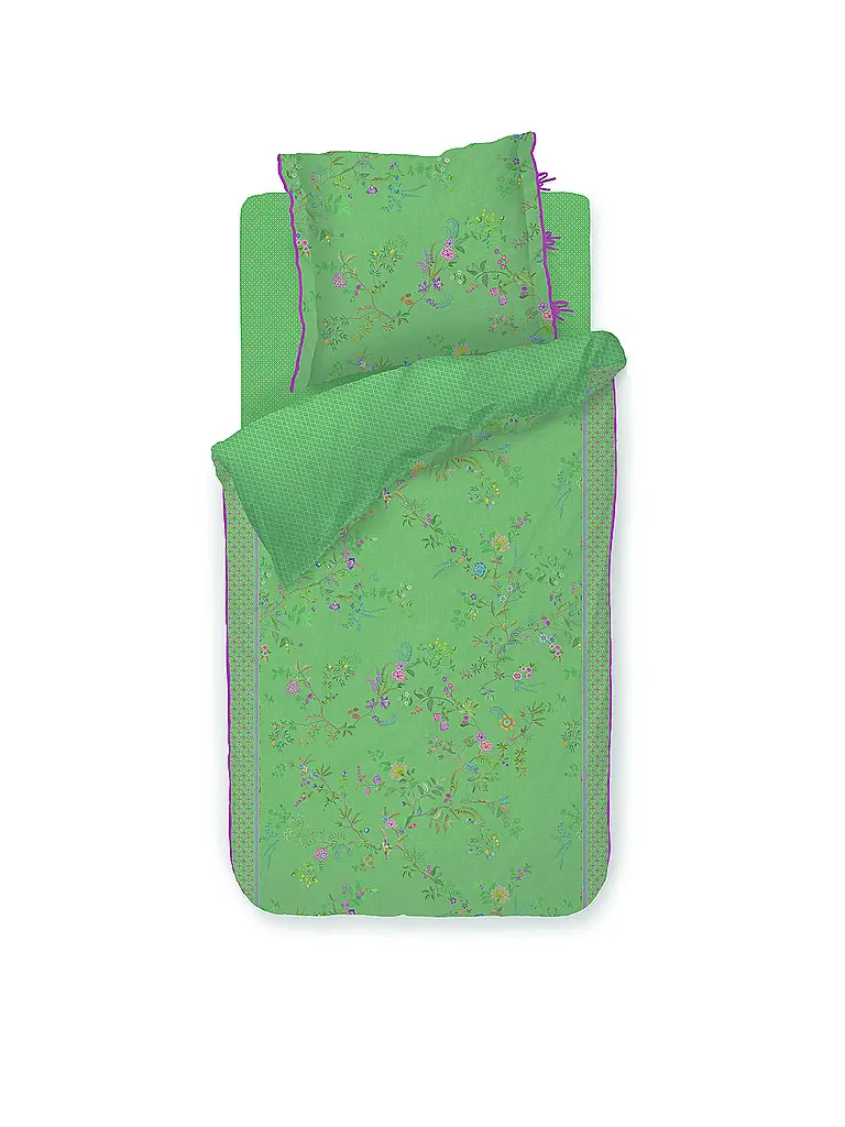 PIP STUDIO | Perkal Bettwäsche BUSTANI 70x90cm/140x200cm Green  | dunkelgrün