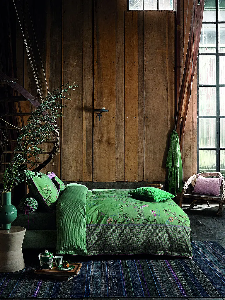 PIP STUDIO | Perkal Bettwäsche BUSTANI 70x90cm/140x200cm Green  | dunkelgrün