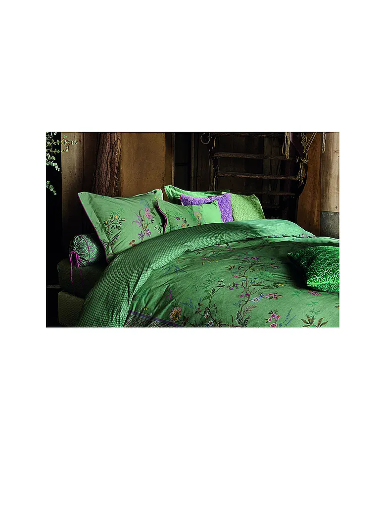 PIP STUDIO | Perkal Bettwäsche BUSTANI 70x90cm/140x200cm Green  | dunkelgrün