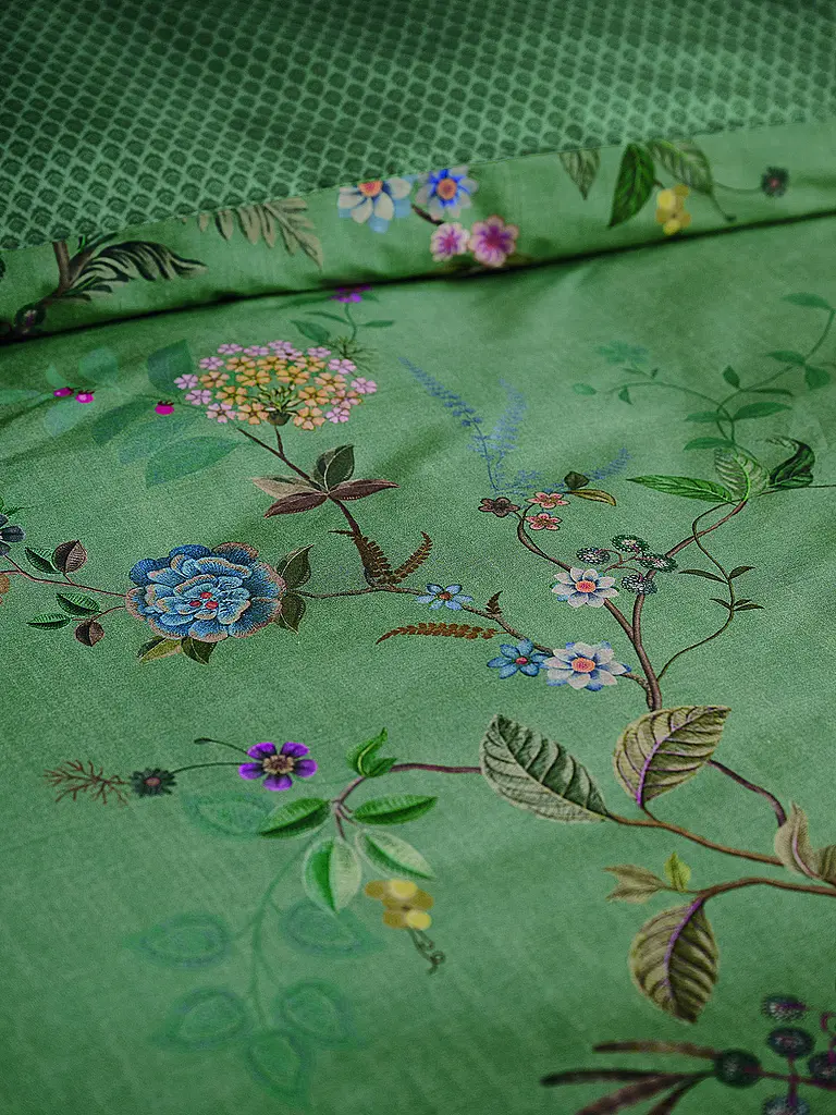 PIP STUDIO | Perkal Bettwäsche BUSTANI 70x90cm/140x200cm Green  | dunkelgrün