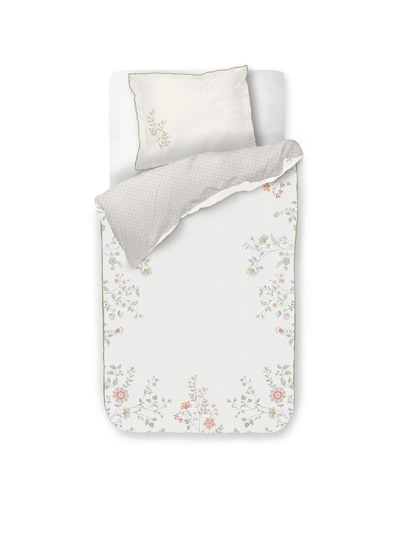 PIP STUDIO | Perkal Bettwäsche CAMPO DE FLORES 70x90cm/140x200cm Off White  | weiss