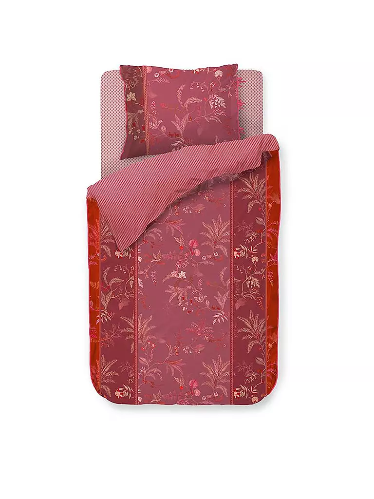 Biber Bettwäsche Mit Reißverschluss 4 Teilig PIP STUDIO Perkal Bettwäsche ISOLA 70x90cm/140x200cm Pink beere
