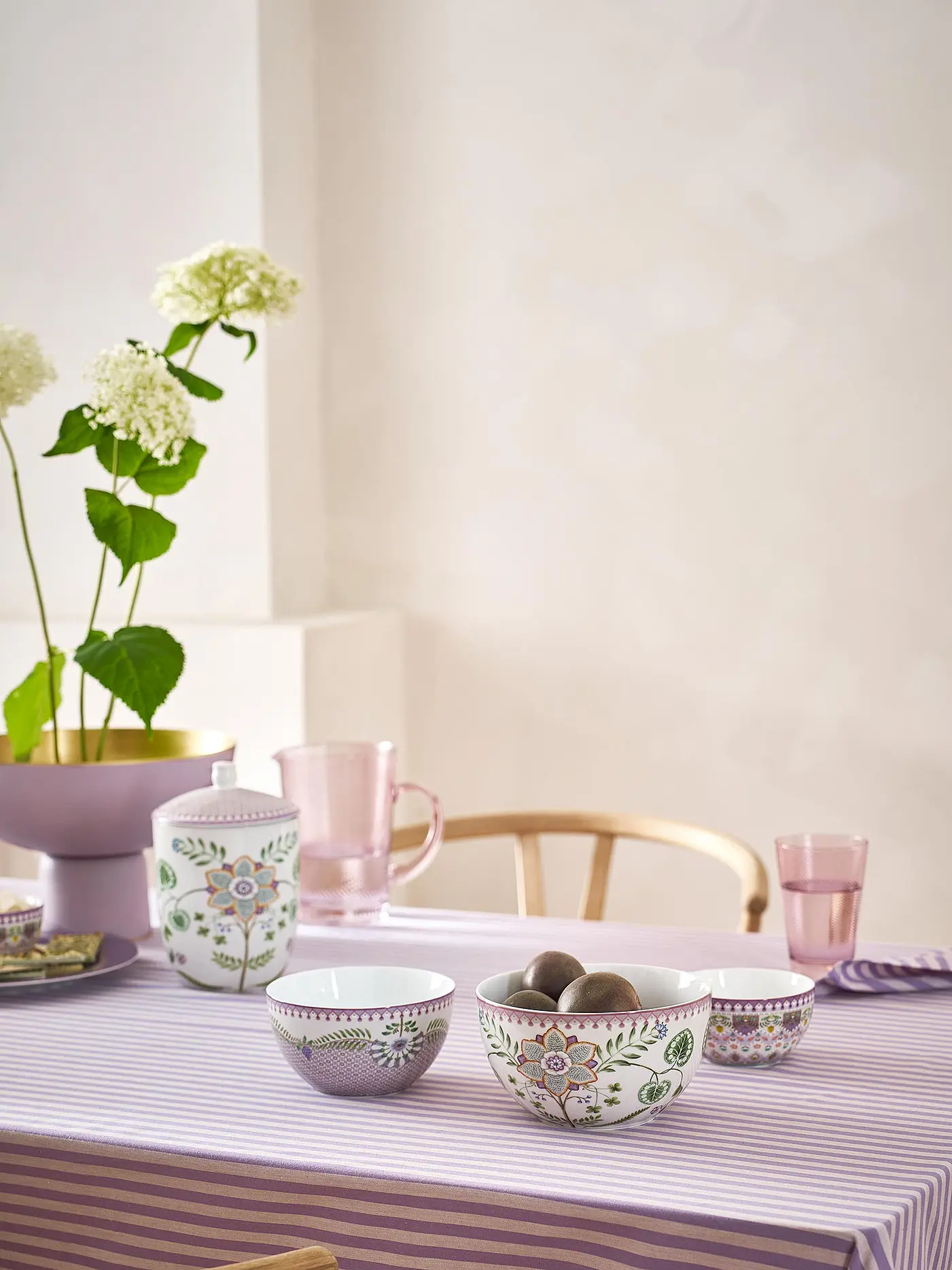 PIP STUDIO | Schale LILY & LOTUS 18cm Off White | lila