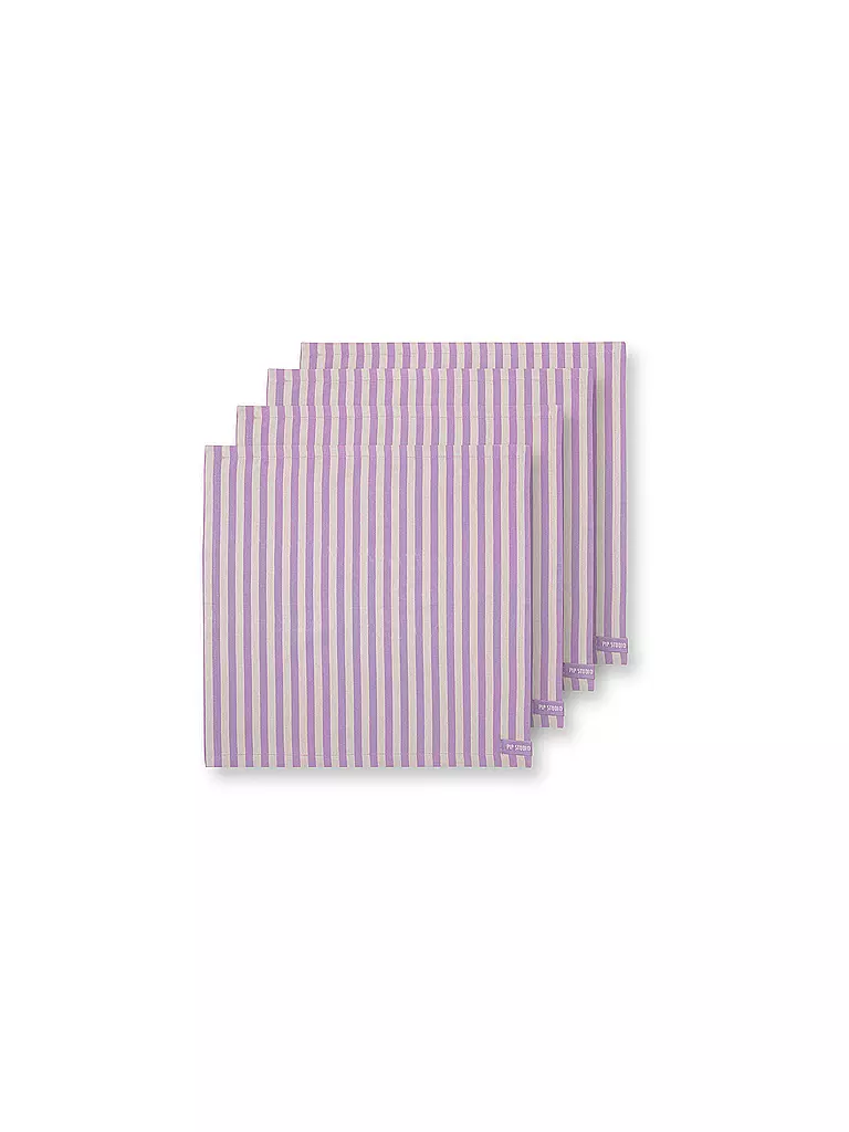 PIP STUDIO | Serviette 4er Set LILY & LOTUS 40x40cm Stripes Lilac | lila