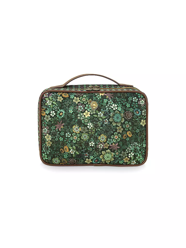 PIP STUDIO | Toilettetasche - Beauty Case TUTTI FIORI 27x19x10cm Green | dunkelgrün